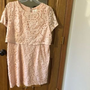 Blush pink lace dress